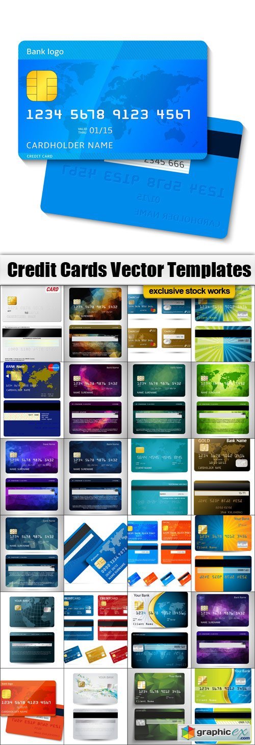  Credit Cards Vector Templates - 25x EPS 