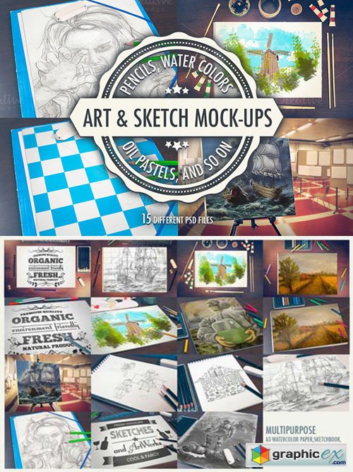  Art and Sketch Mockup Collection
