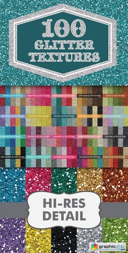 100 Hi Res Glitter Textures Bundle
