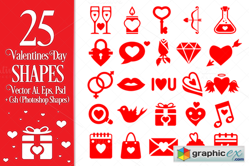  Valentines Day Vector Shapes