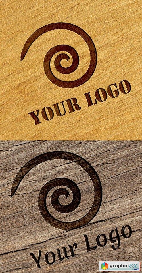 Logo Mock-ups - Wood Style