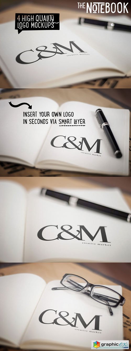 The Notebook - Creative Logo Mockups