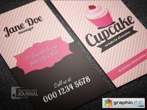Retro Style Cupcake Business Card Template