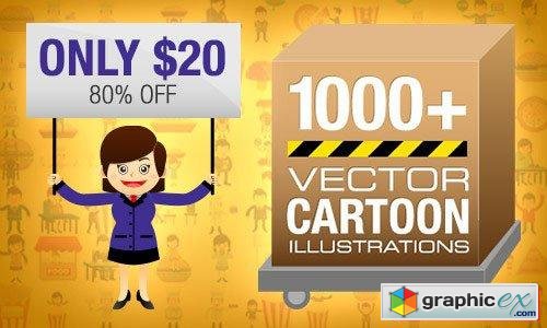  1,000+ Flat Style Cartoon Illustrations 