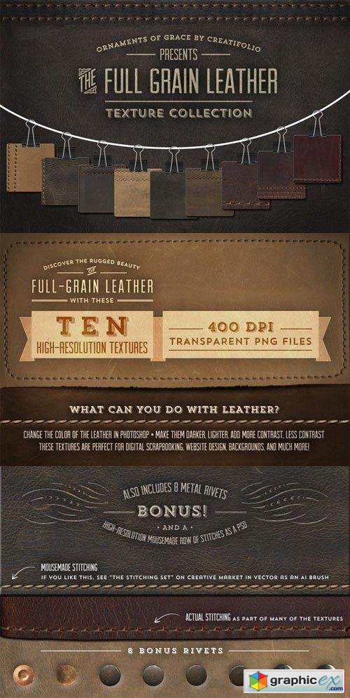 Full-Grain Leather Textures - PNGs