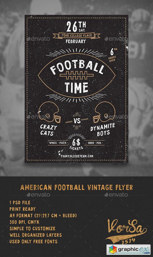 American Football Vintage Flyer