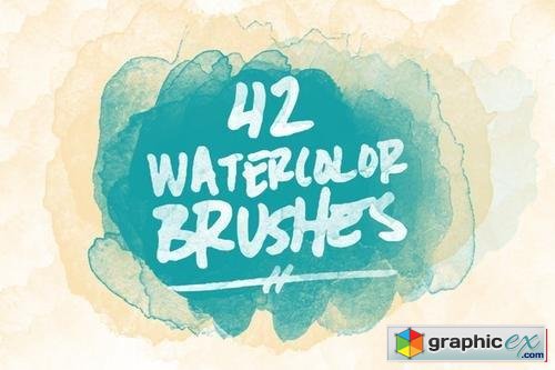 42 Watercolor Brushes