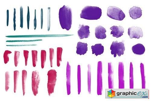 42 Watercolor Brushes