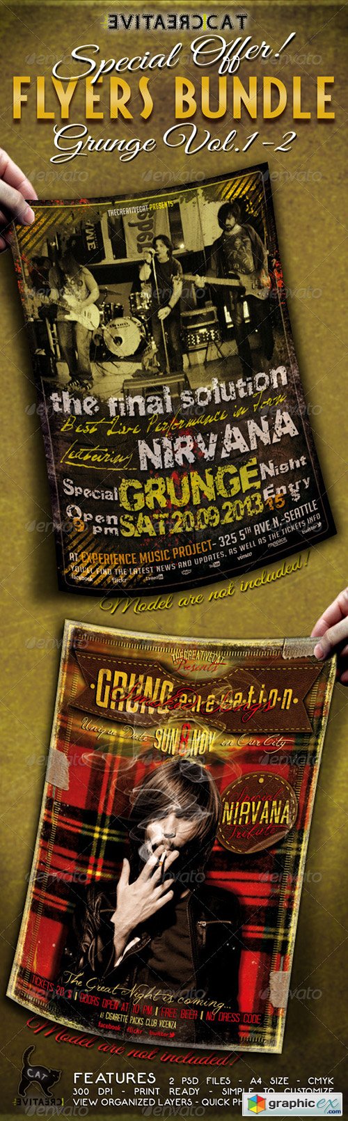 Grunge Flyer/Poster Bundle Vol. 1-2