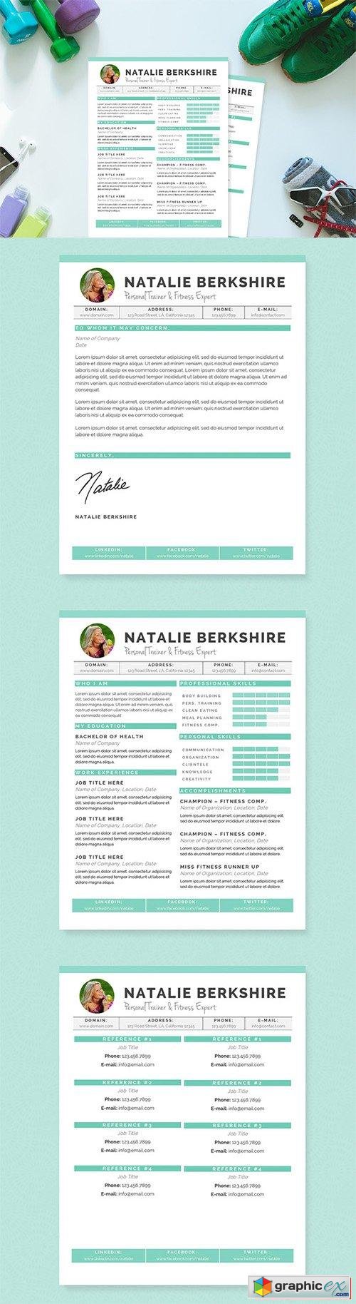 Turquoise Resume Template Package