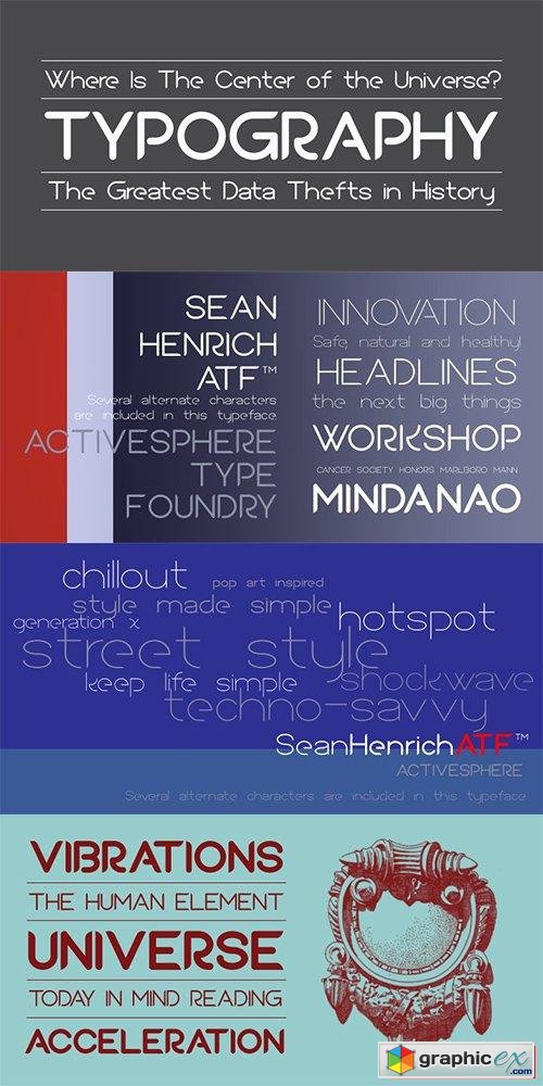 Sean Henrich ATF Font Family - 12 Fonts $360