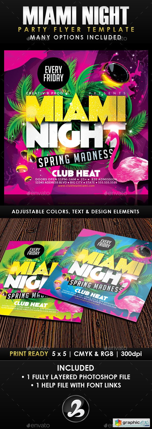 Miami Night Party Flyer Template
