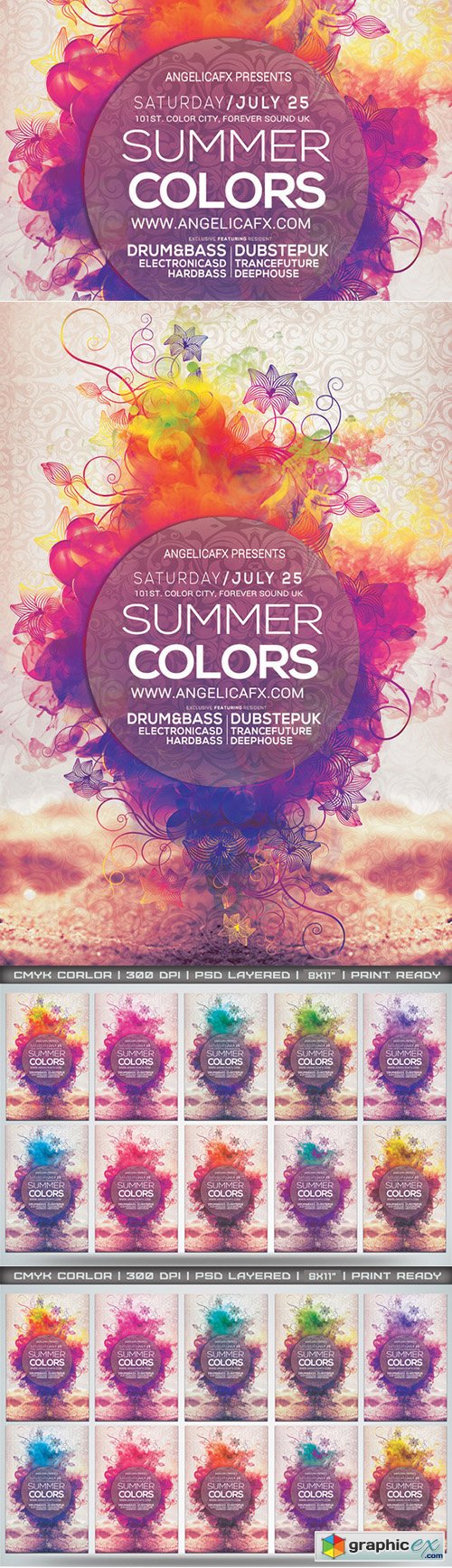  Summer Colors Flyer Template