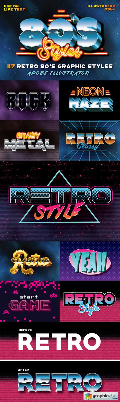 80's Retro Graphic Styles