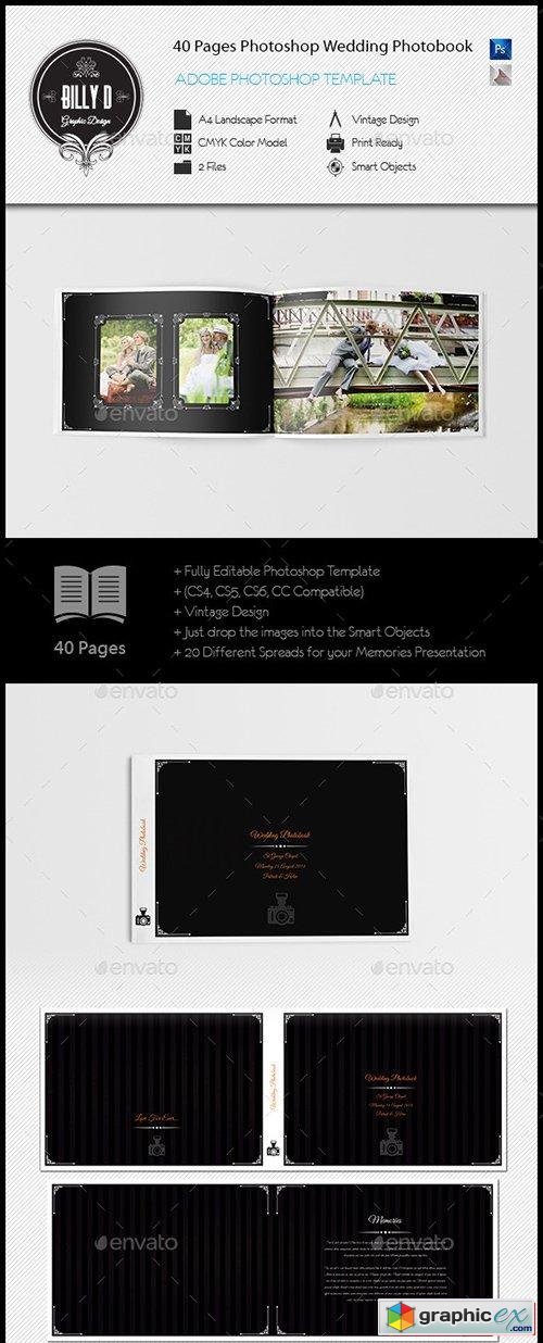 40 Pages Photoshop Wedding Photobook Template