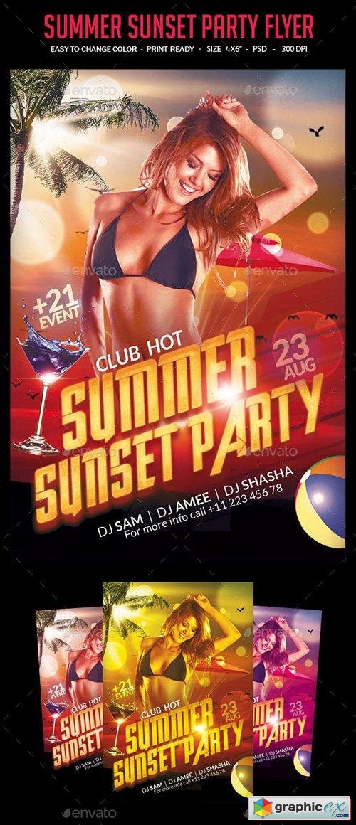 Summer Sunset Party Flyer