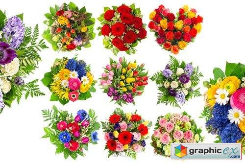  Bouquets of colorful flowers