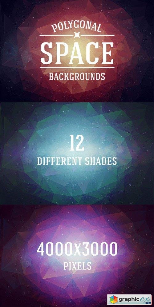  Retro Space Polygonal Backgrounds