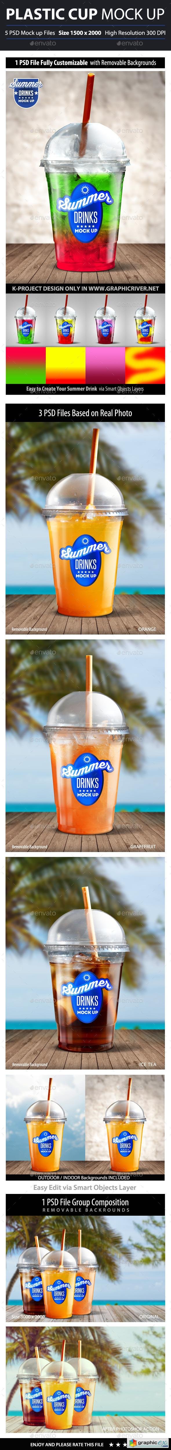Summer Drinks Plastic Cup Mock Up » Free Download Vector Stock Image Photoshop Icon