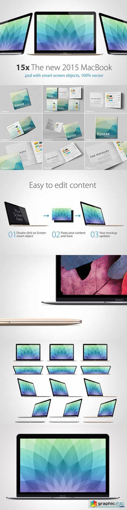  Apple MacBook 2015 Mockup