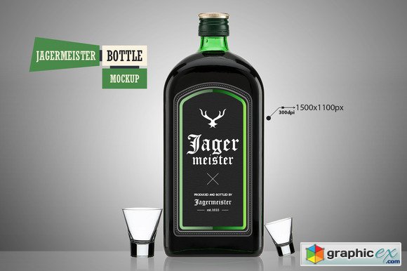 Jagermeister Bottle - Mockup