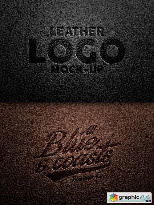  Leather Logo PSD Mock-Up Template 