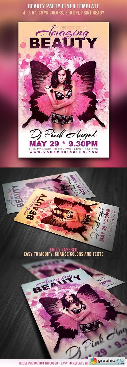 Beauty Party Flyer Template