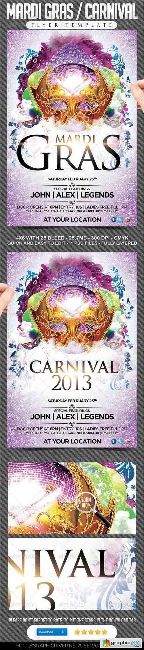 Mardi Gras / Carnival Flyer 