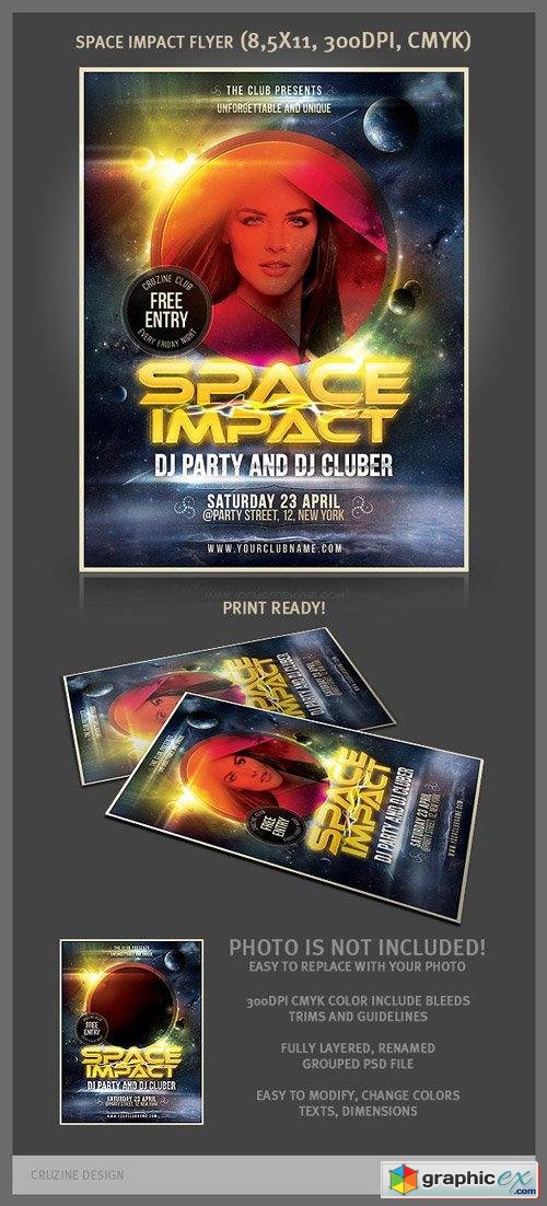 Space Impact Party Flyer