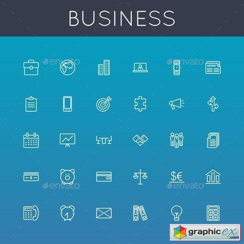 Vector Business Line Icons 