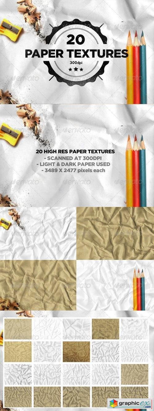 20 Folded Paper Textures