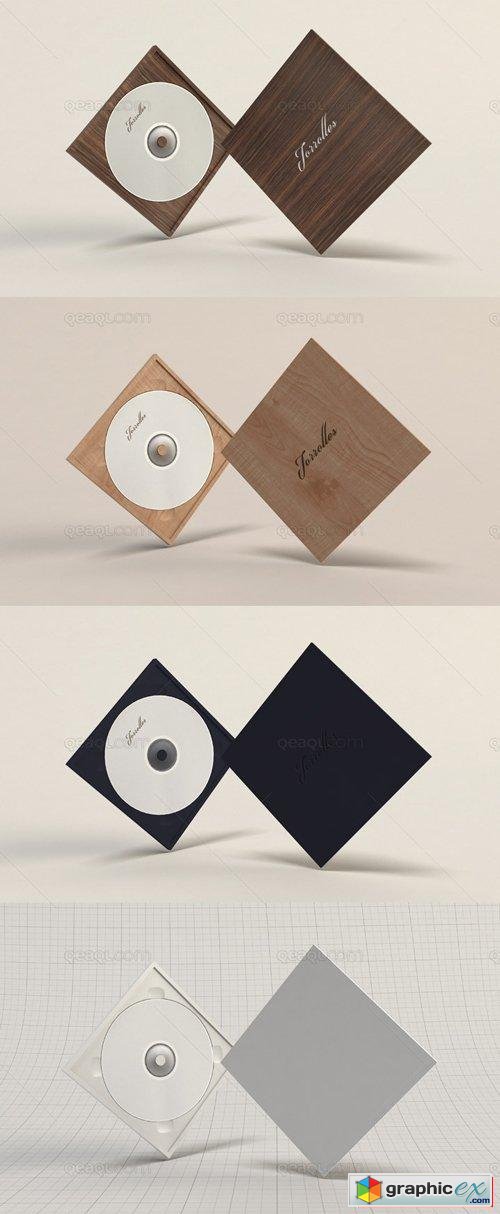  CD Case Mockup 1 - Wood and Plastic 