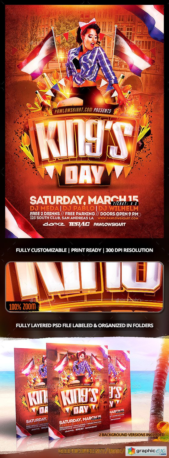 King's Day / KoningsDag Party Flyer Template