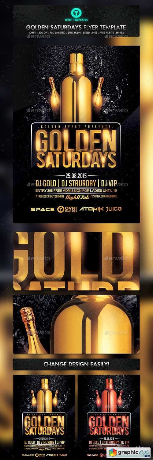 Gold Classy Drink Flyer Template