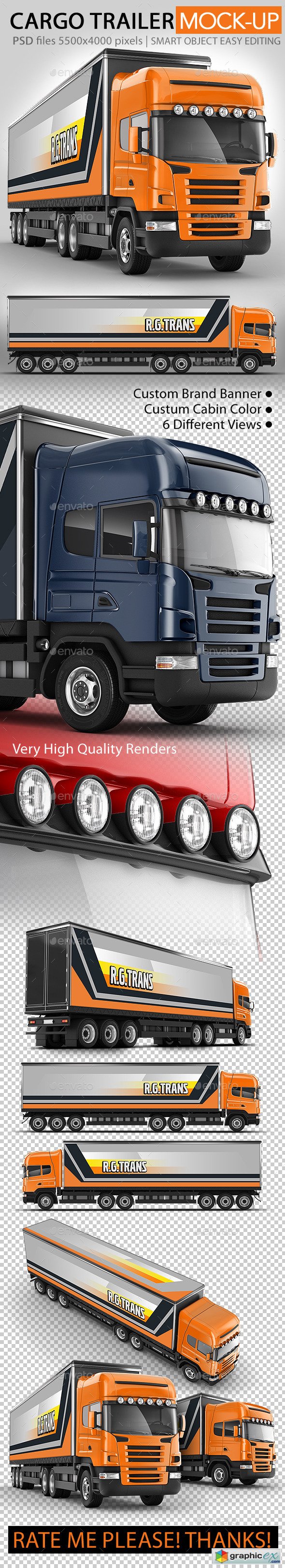 Download Road train, Trailer Truck mock-up » Free Download Vector Stock Image Photoshop Icon