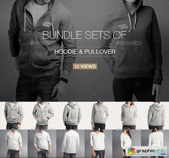Download Hoodie / Pullover Bundle Mock up » Free Download Vector ...