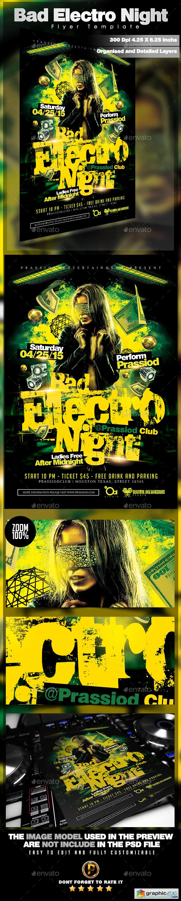  Bad Electro Night Flyer Template