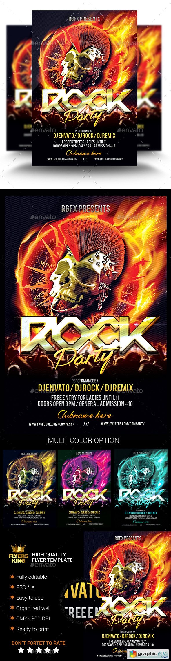 Rock Party Flyer Template