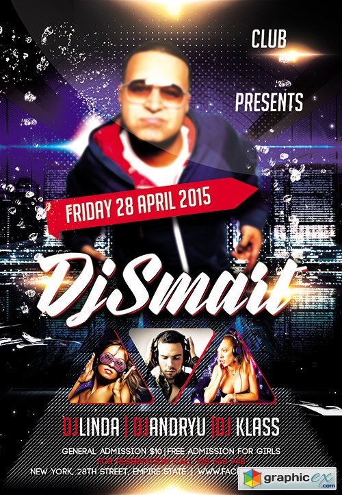 Special Guest DJ 2 Flyer PSD Template + FB Cover