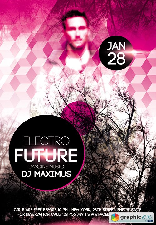 Electro Future Flyer PSD Template + FB Cover