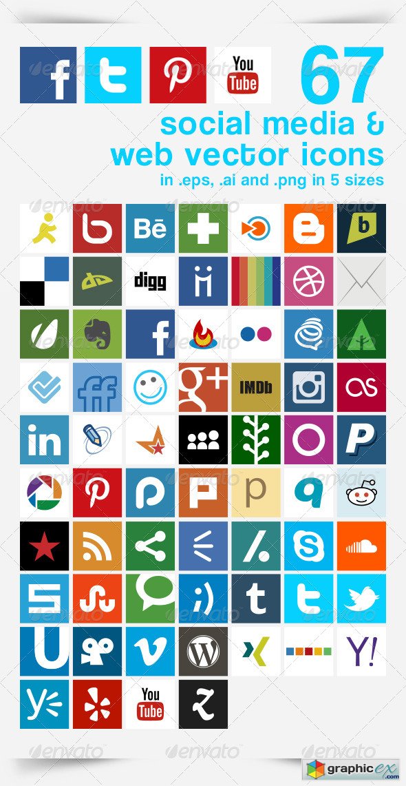 67 Social Media and Web Vector Icons