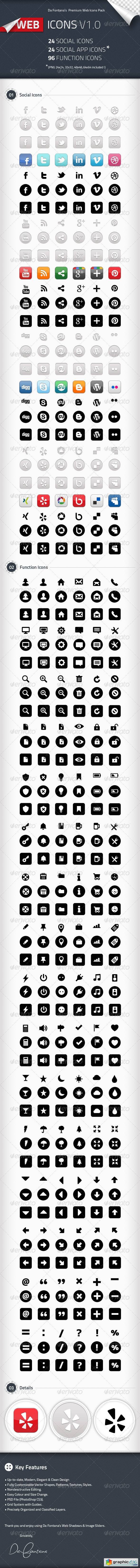 Social Icons, Social App Icons, Function Icons