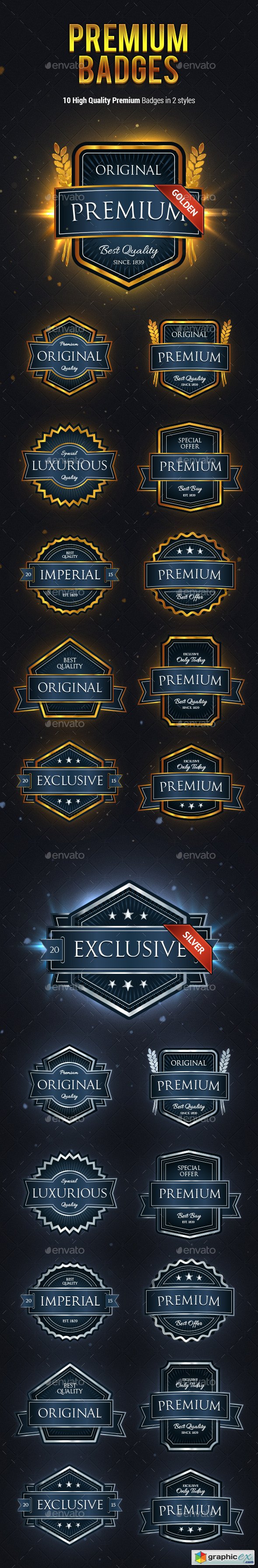 10 High Quality Premium Badges