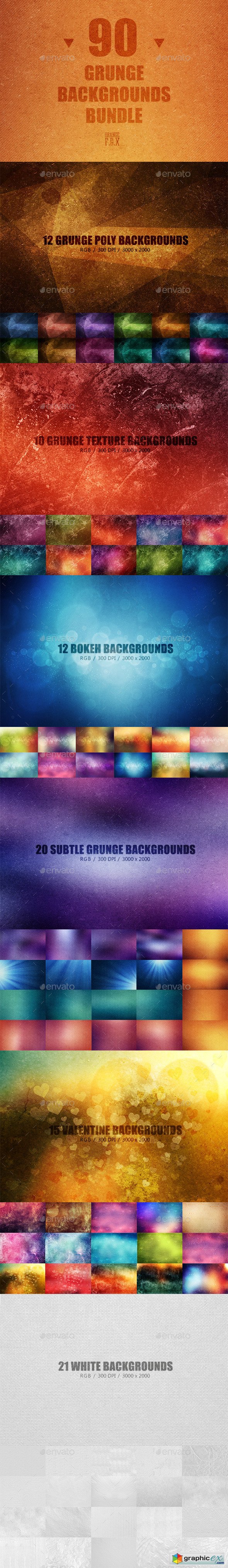 90 Grunge Backgrounds Bundle