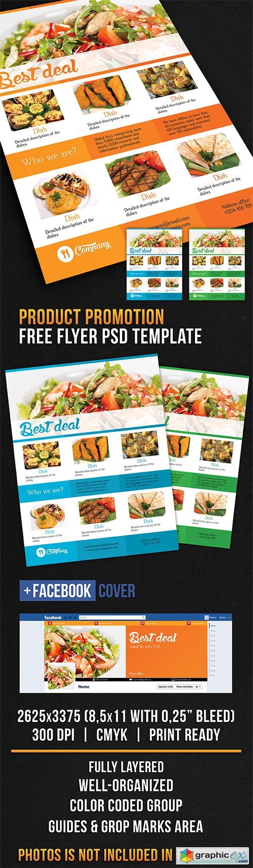 Product Promotion  Flyer PSD Template + Facebook Cover