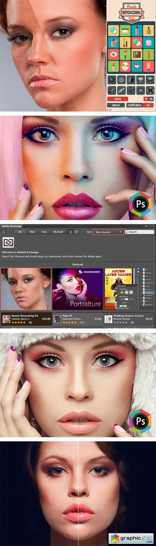 beauty retouching kit photoshop actions free download