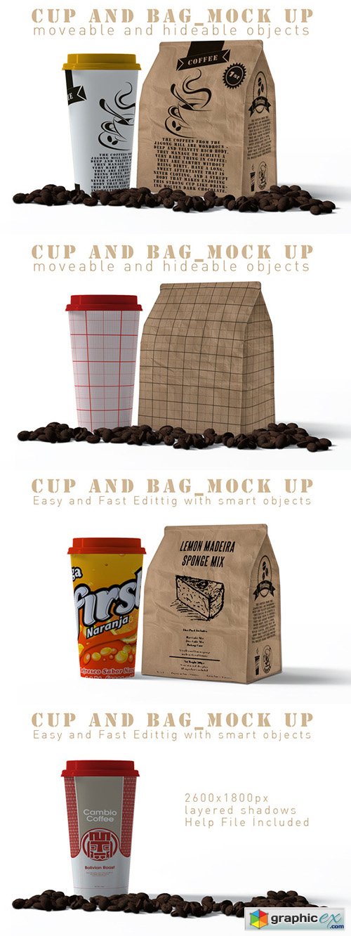 Cap And Paper Bag Mock Up