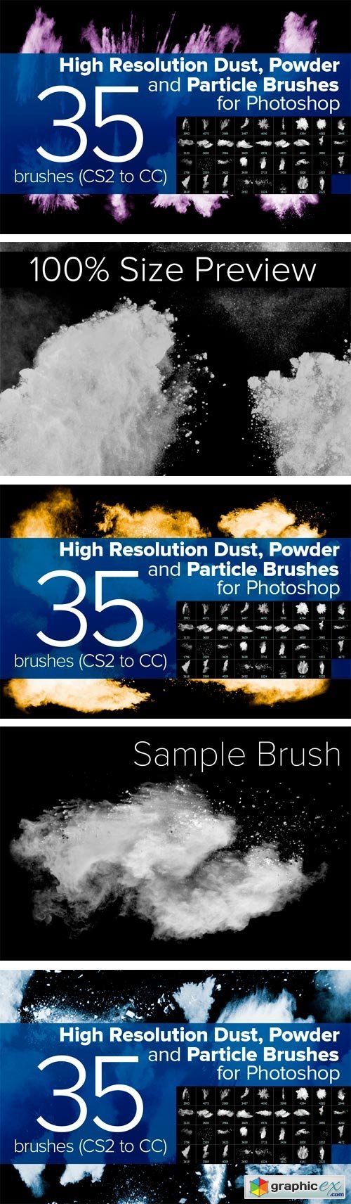 Dust, Powder and Particle Brushes
