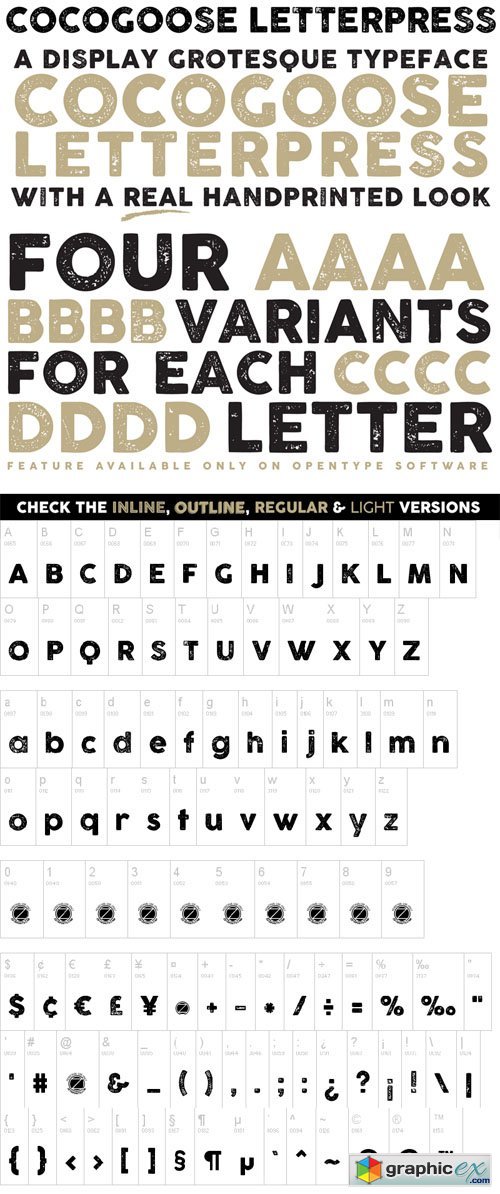 Cocogoose Letterpress Typeface Display Font