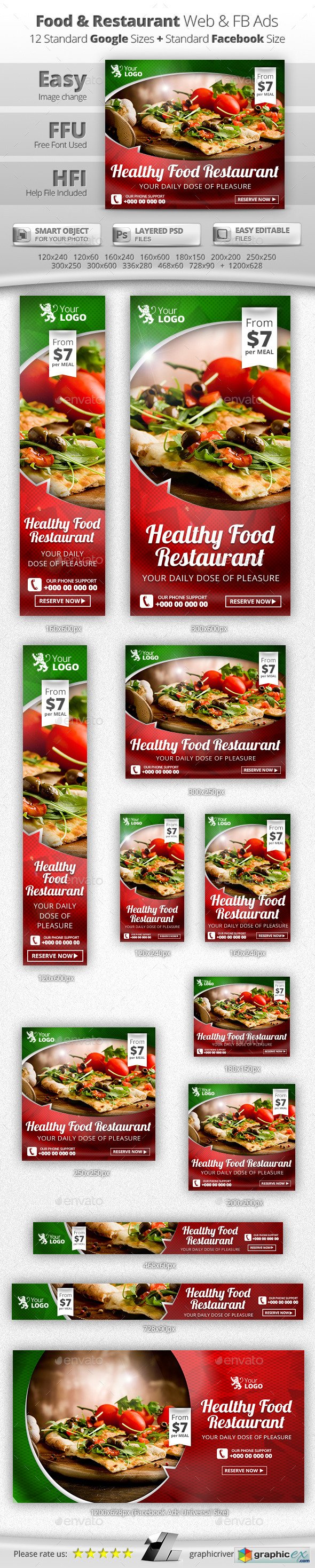 Food & Restaurant Web & Facebook Banners